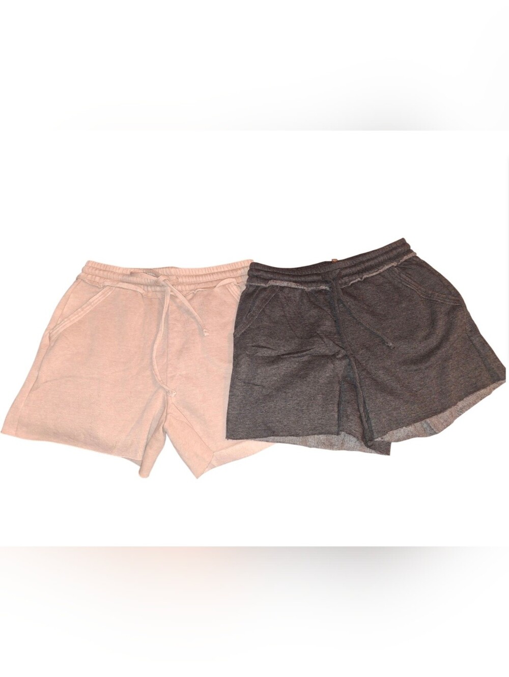Brand New Zenana Bundle Lot 2 Super Soft Mineral Washed Shorts Size Large